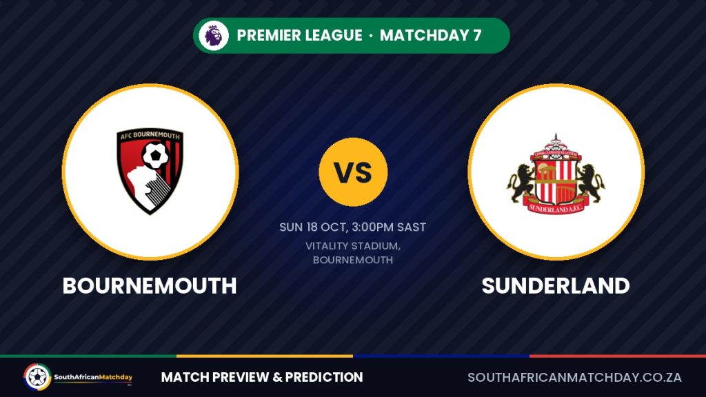 Bournemouth vs Sunderland match banner