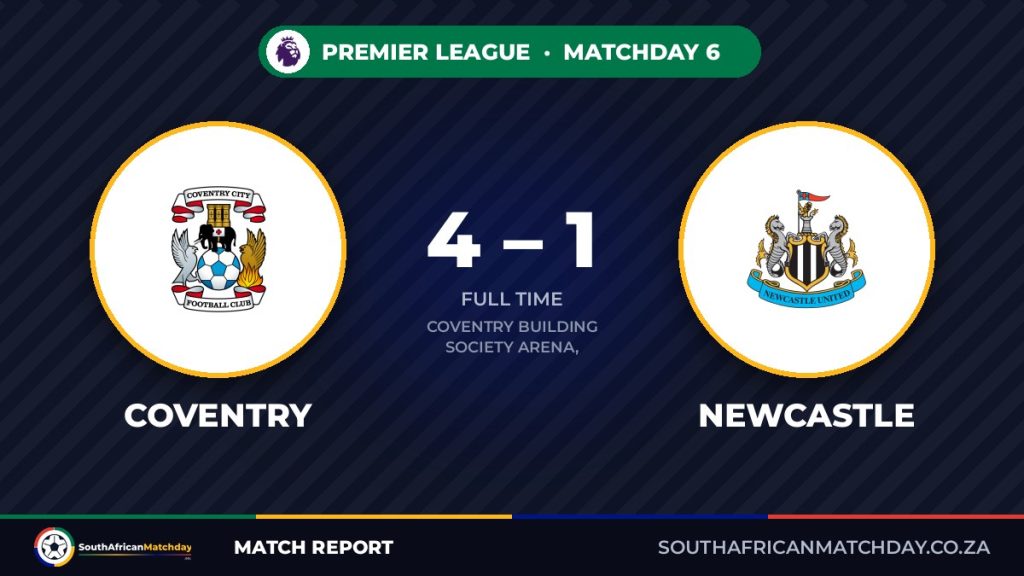 Coventry vs Newcastle Premier League match report banner
