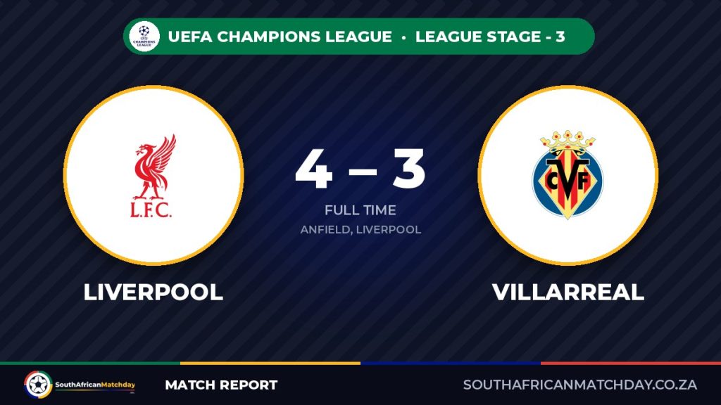 Liverpool vs Villarreal: Reds Win 4-3 at Anfield