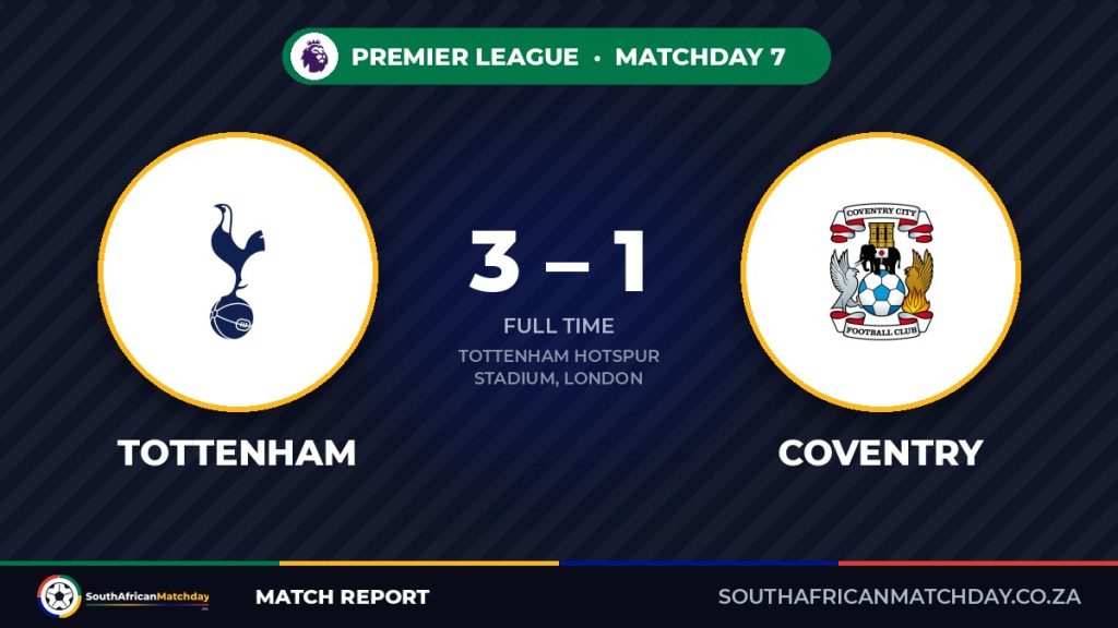 Tottenham vs Coventry: Spurs Win 3-1 at Home